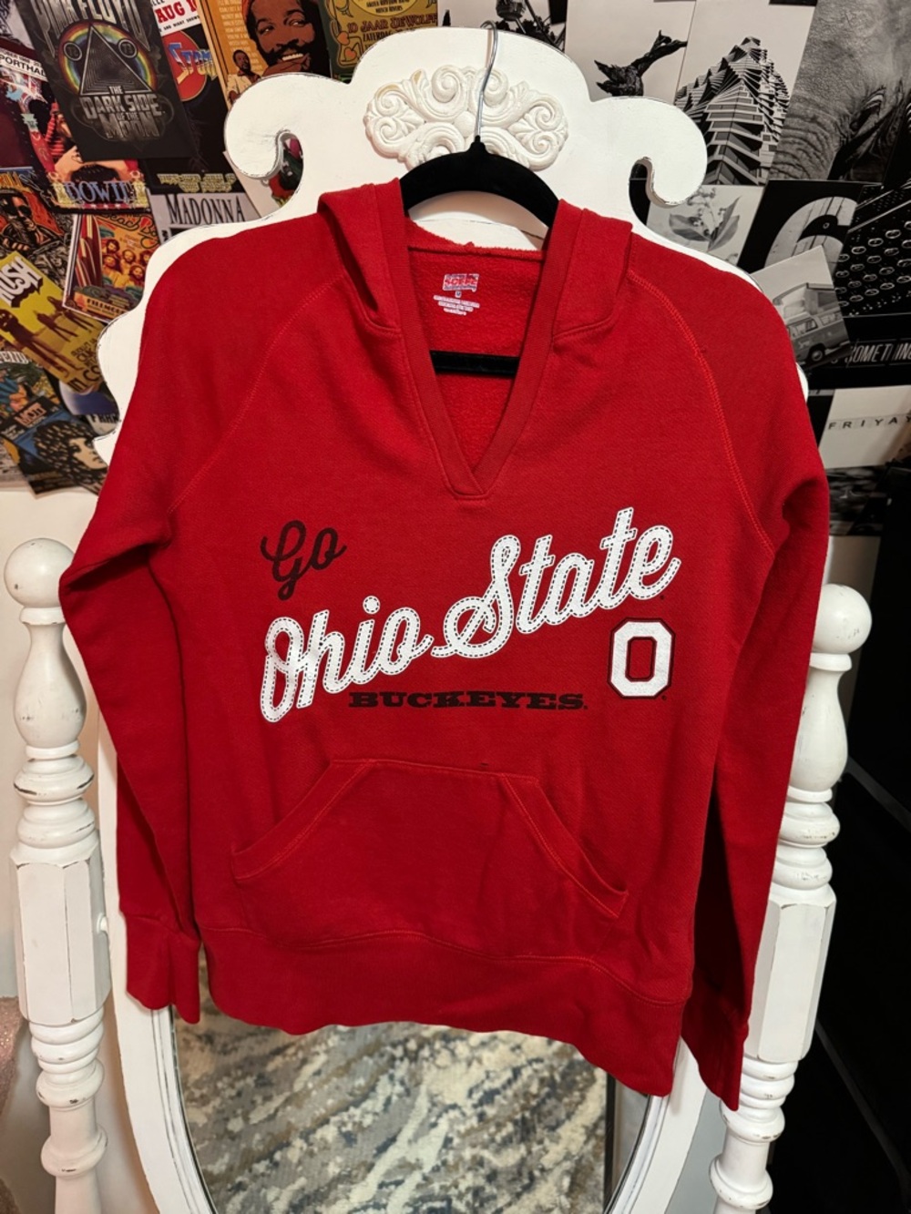 Soffe Red Ohio State V-Neck Pullover Sweatshirt
